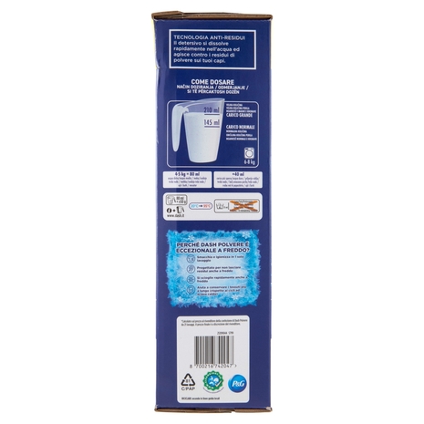 Dash Power Detersivo Lavatrice in Polvere, Tecnologia Anti-Residui, 71 Lavaggi 3550 g